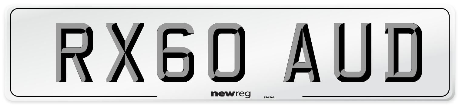 RX60 AUD Number Plate from New Reg